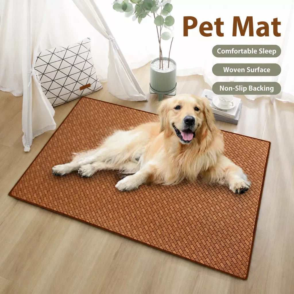 Woven Rattan Pet Mat for Cats and Dogs