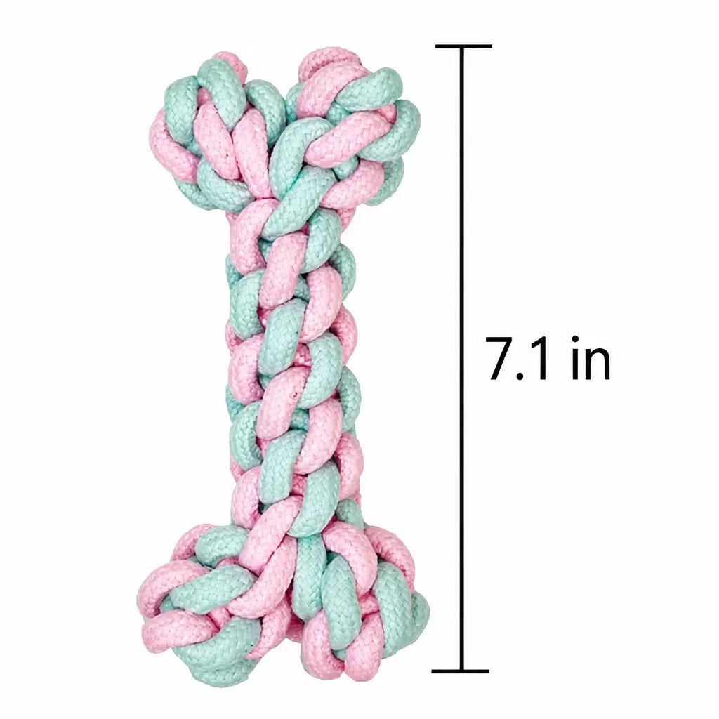 Knotted Cotton-Linen Chew Rope Toy for Small Dogs