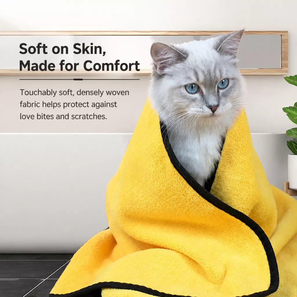 Absorbent Pet Drying Towel for Dogs & Cats, Machine Washable