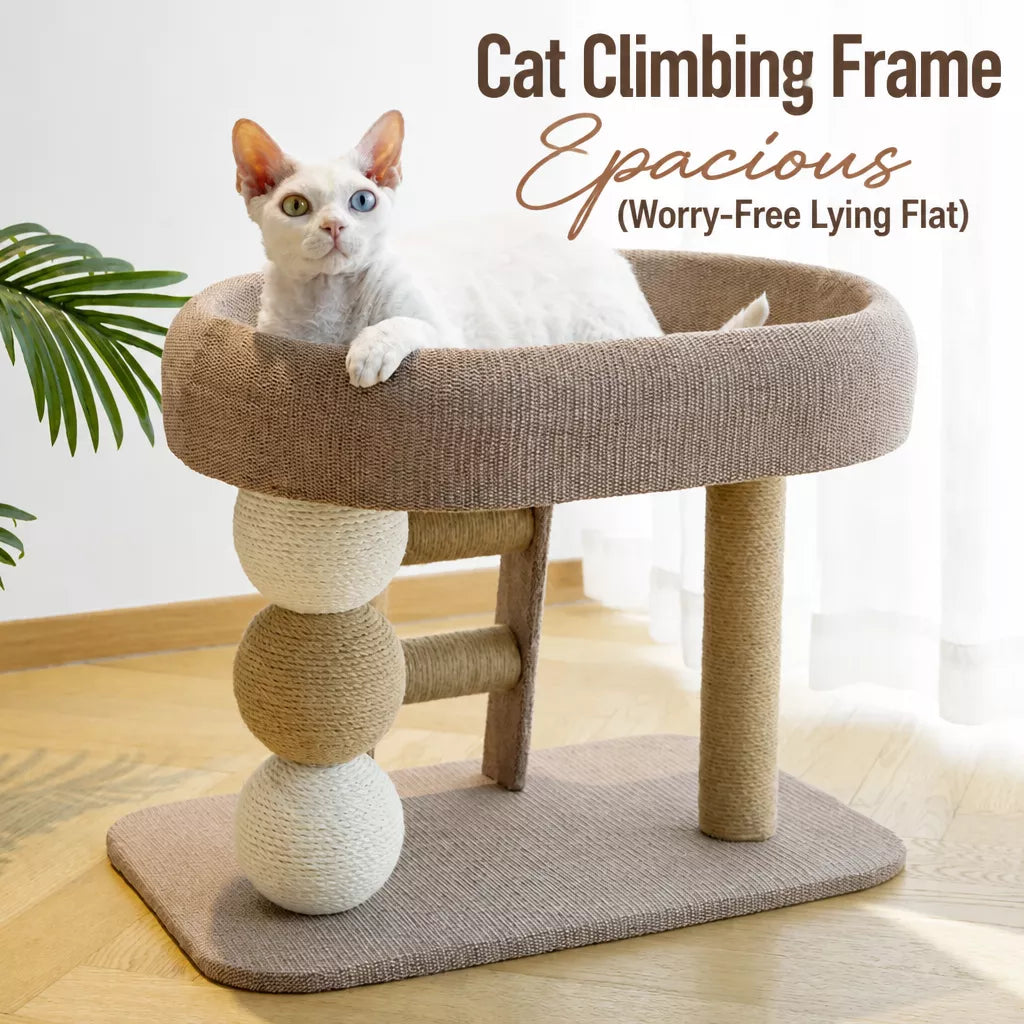 Low-Profile Cat Tree with Sisal Scratching Mat