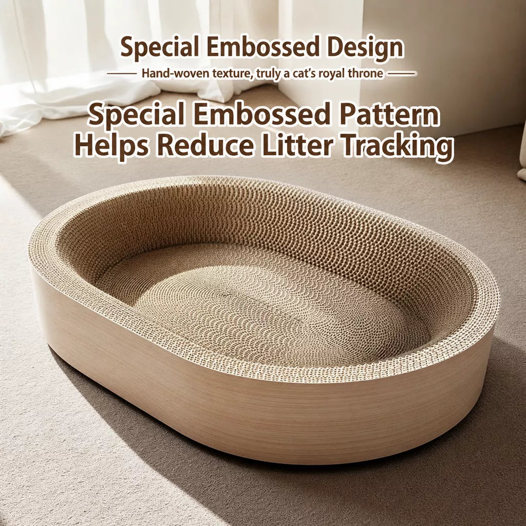 Oval Corrugated Cardboard Cat Scratcher Lounge