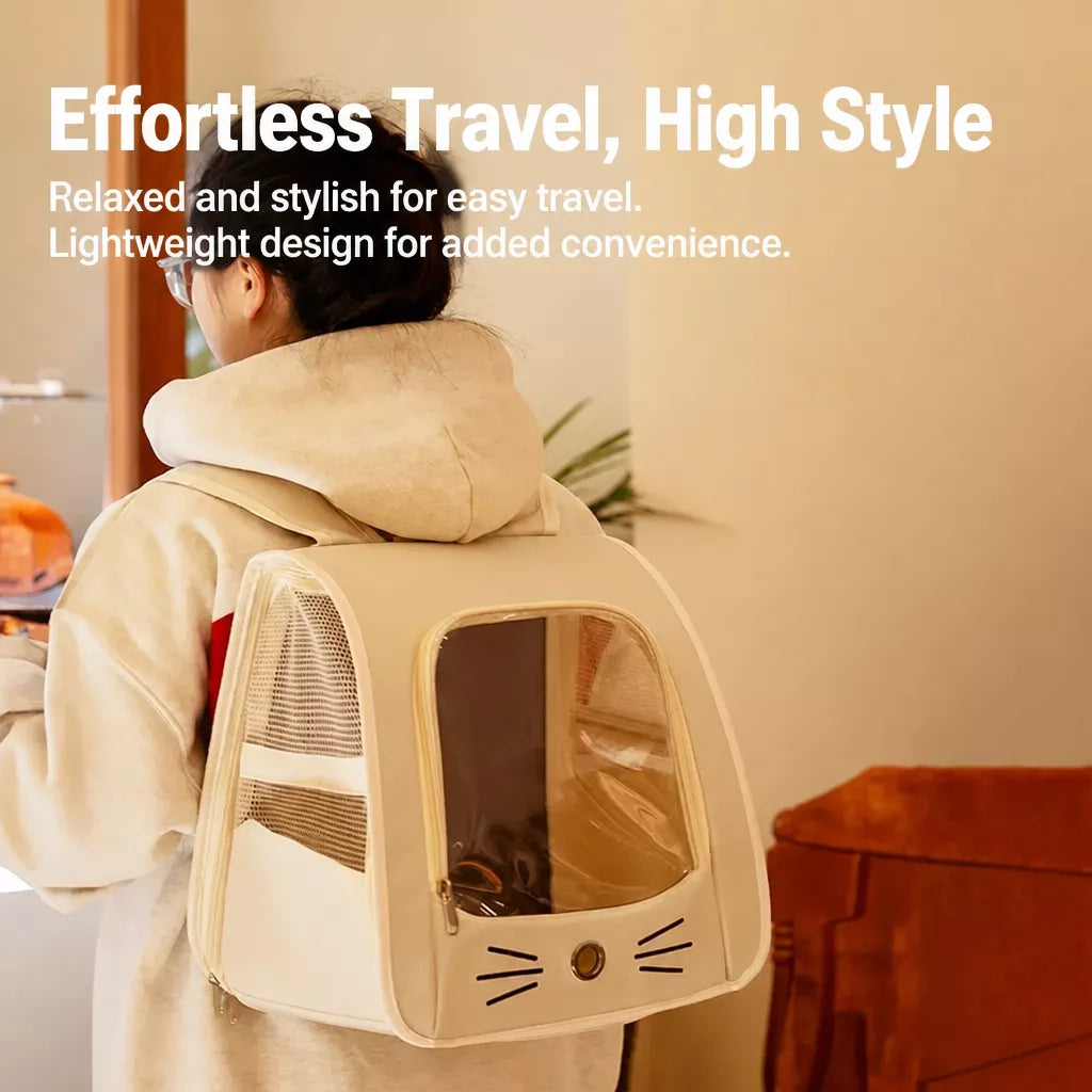 Pet Backpack Carrier with Panoramic Window for Cats & Small Dogs