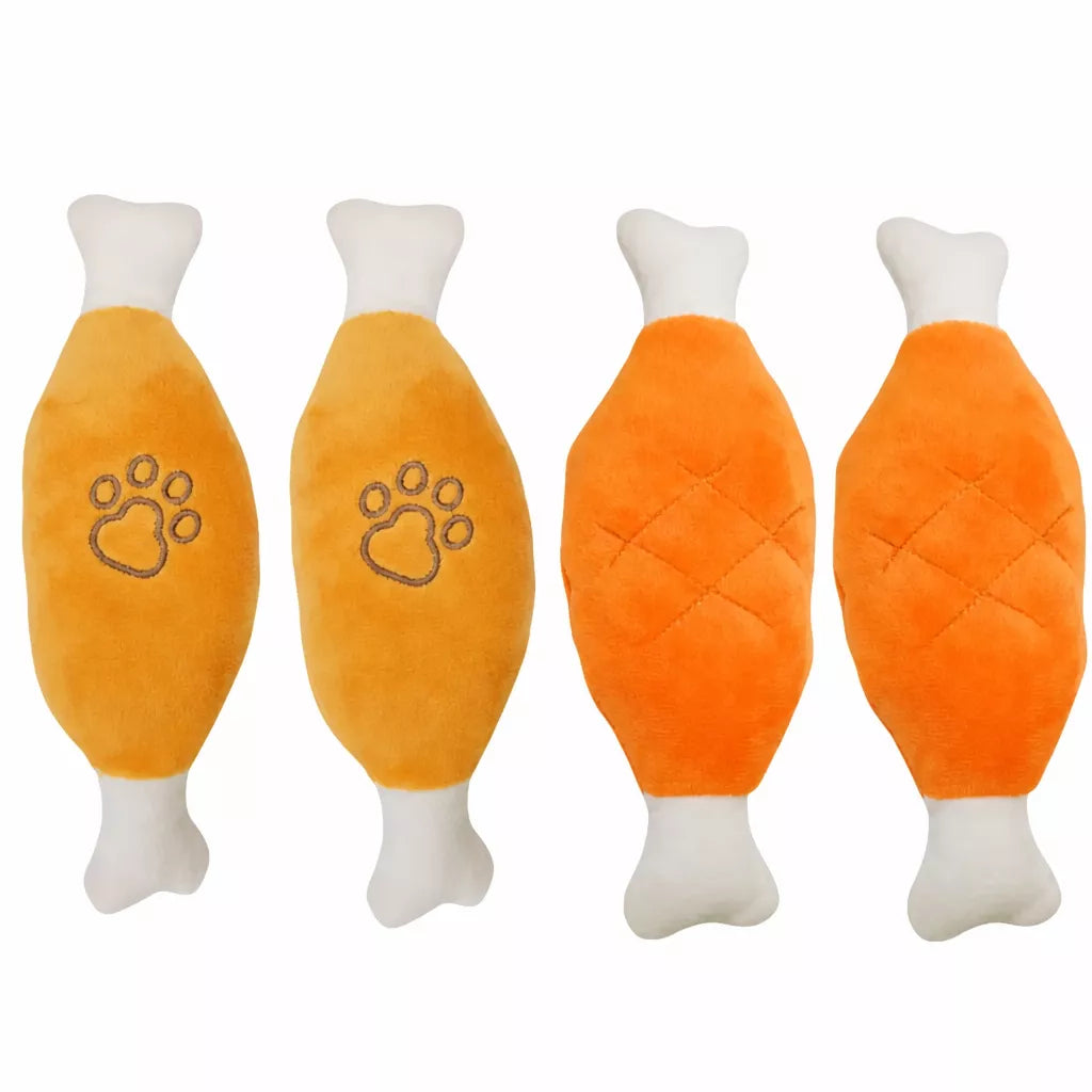 Plush Squeaky Chicken Leg Dog Toy
