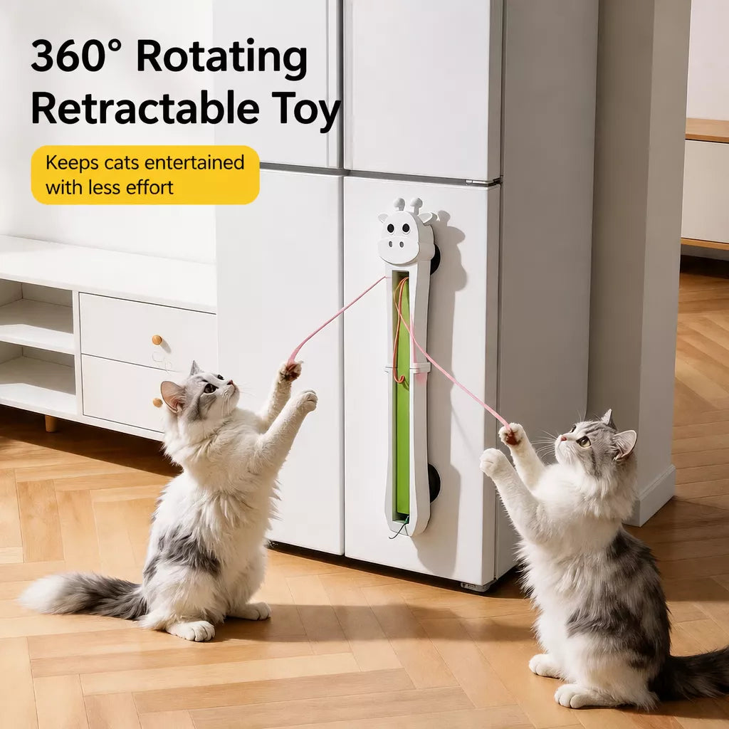 Automatic Wall-Mounted Interactive Cat Toy with Rotating Rope
