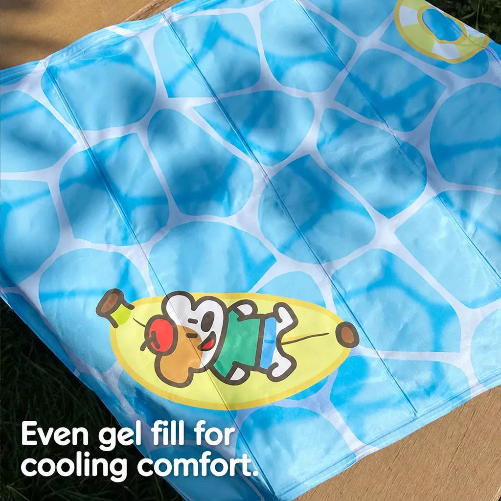 Blue Square Dog Mat