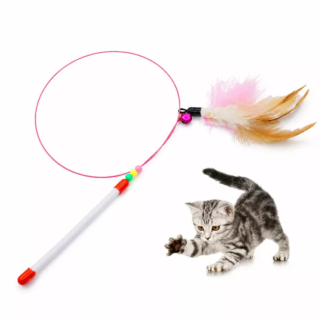 Cat Teaser Wand with Bell and Feather