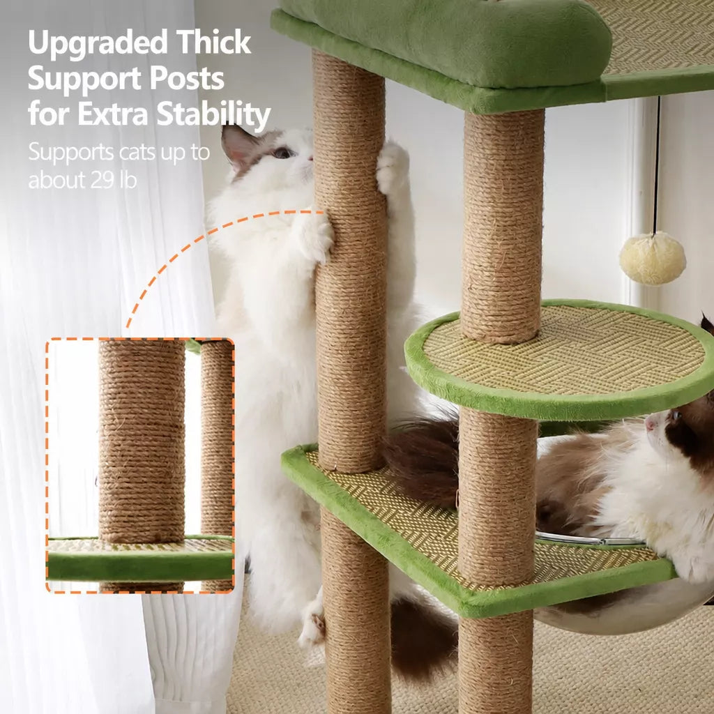 Compact Cat Tree with Space Capsule Hideaway and Perch