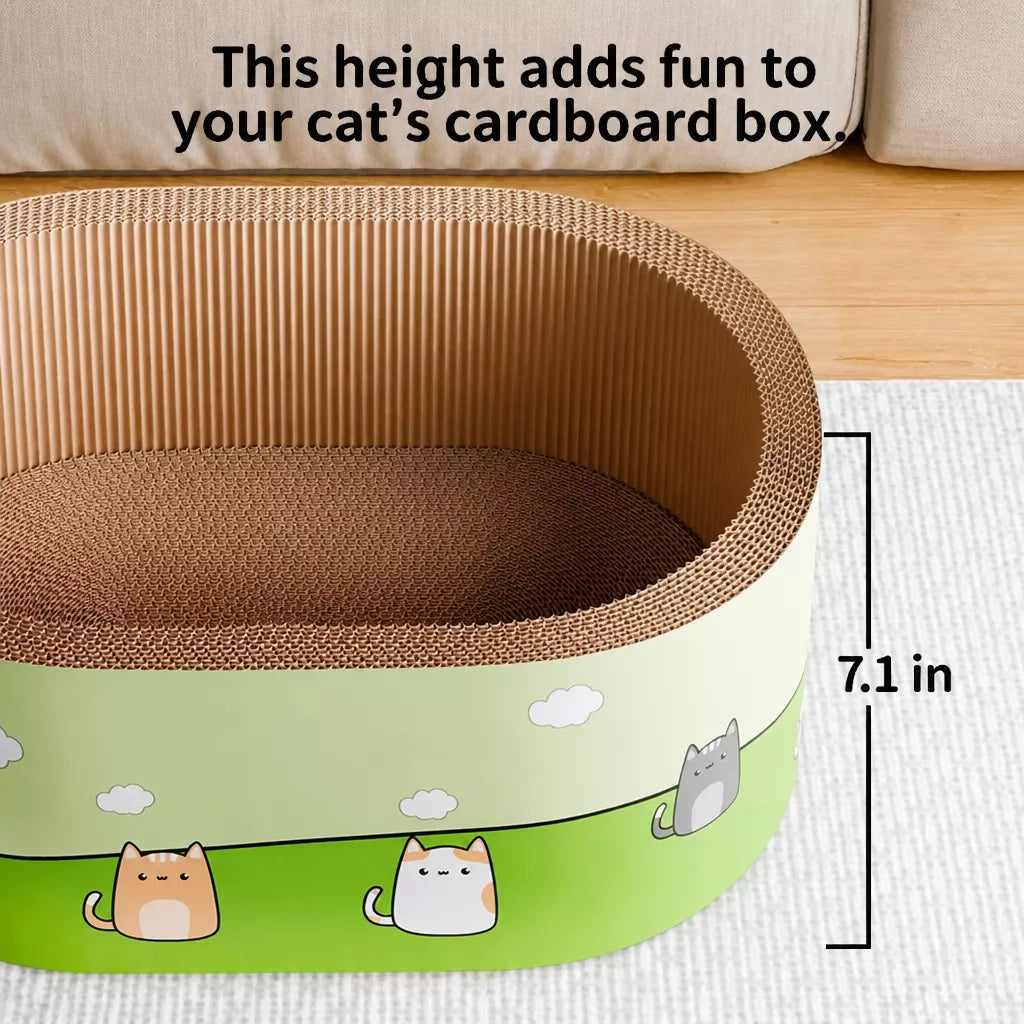 Deep Corrugated Cardboard Cat Scratcher Bed