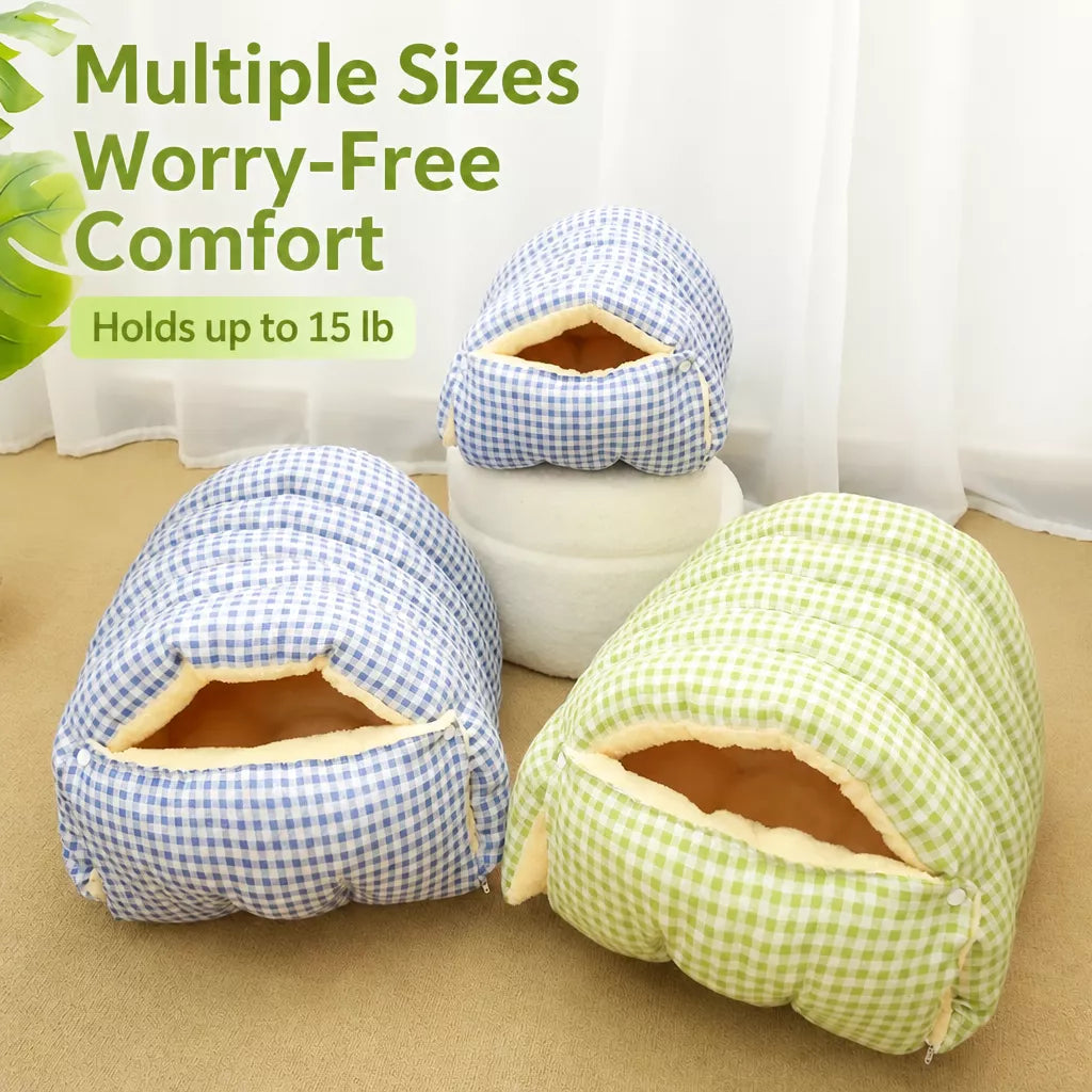 Enclosed Pet Bed with Open Entry for Cats and Small Dogs