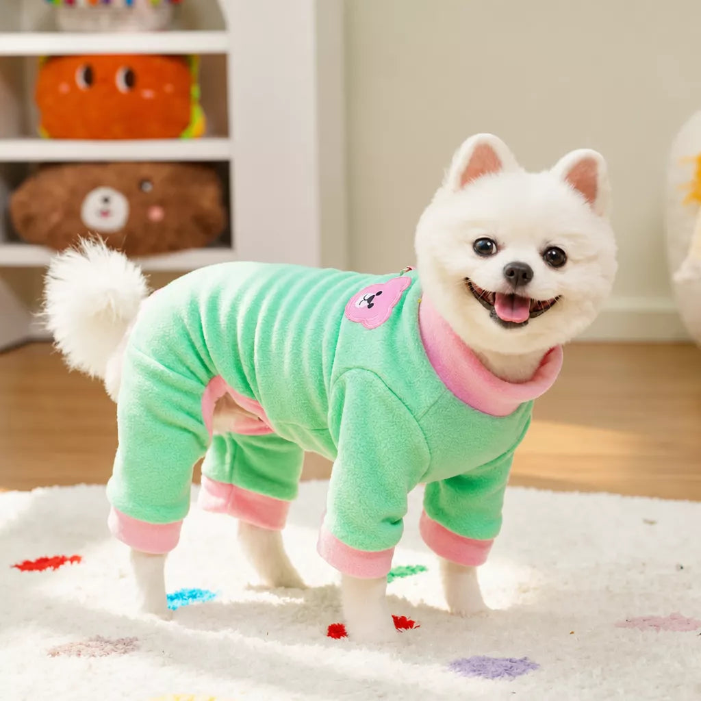 Fleece Four-Leg Dog & Cat Coat for Cool-Weather Walks