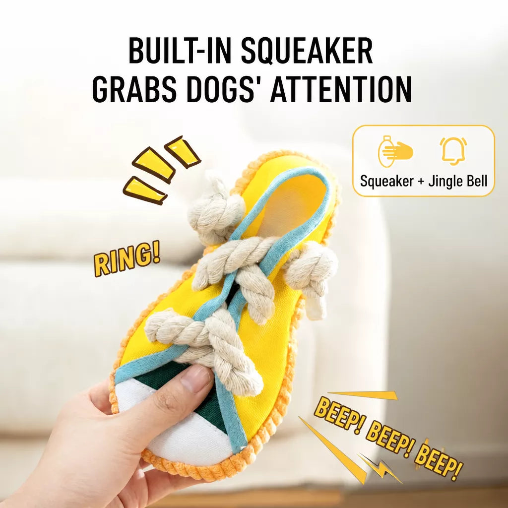Squeaky Slipper Dog Toy in Oxford Cloth