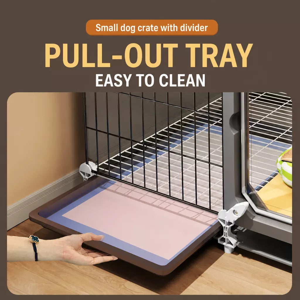 Indoor Iron Dog Crate with Separate Potty Area