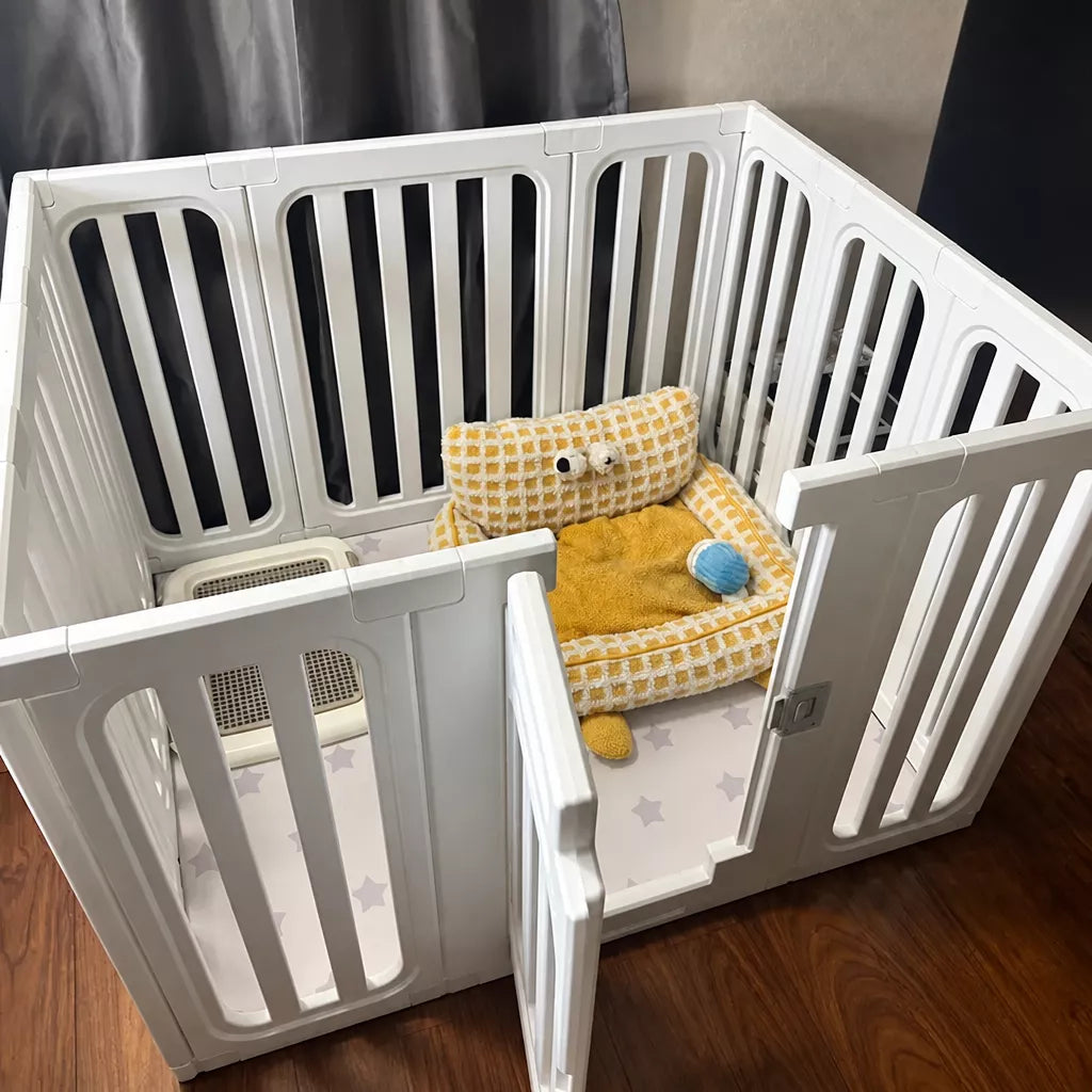 Indoor Pet Playpen with Door for Small Dogs