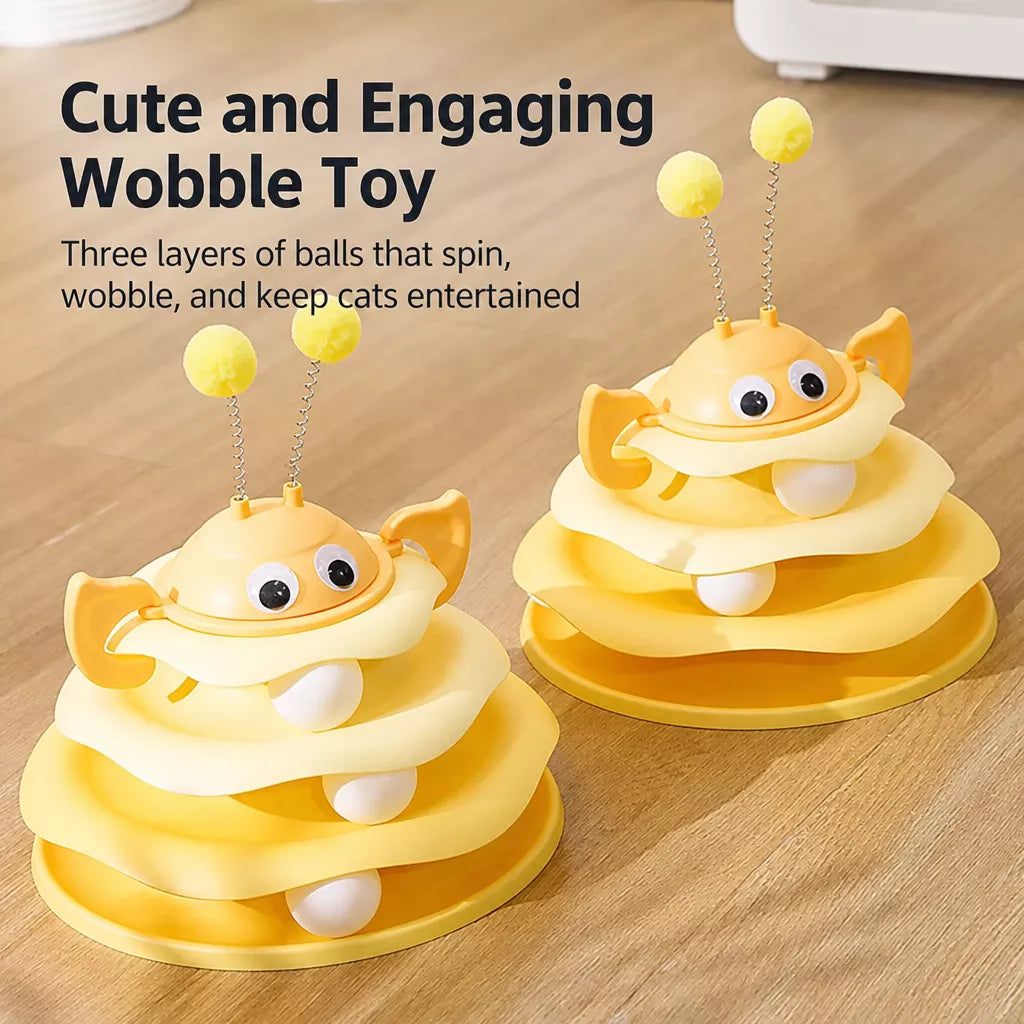 Cat Spinning Track Ball Toy with Tumbler Base