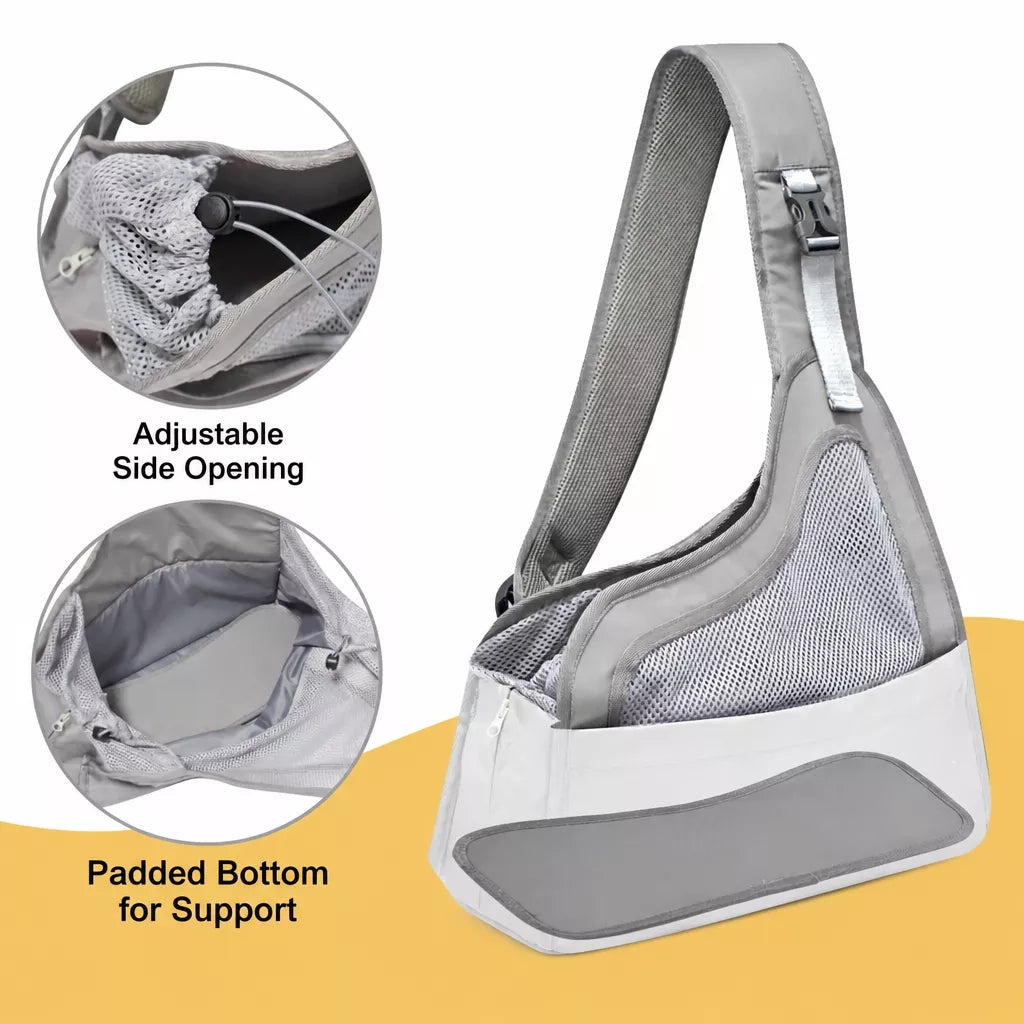 CUBY Breathable Mesh Crossbody Pet Carrier for Cats and Small Dogs
