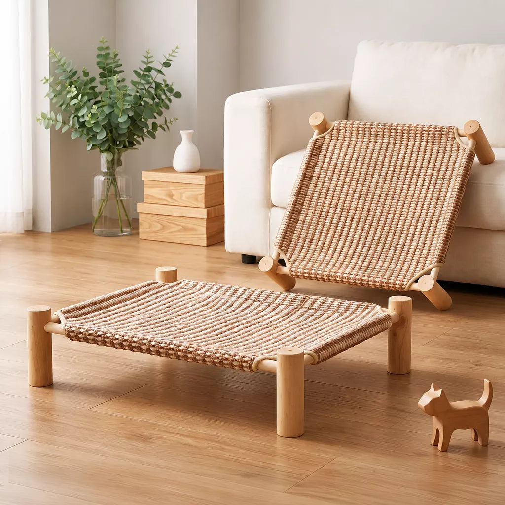 Woven Cat Bed with Scratching Surface