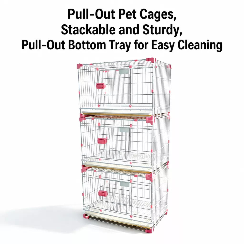 Stackable Metal Dog Crate with Sliding Door