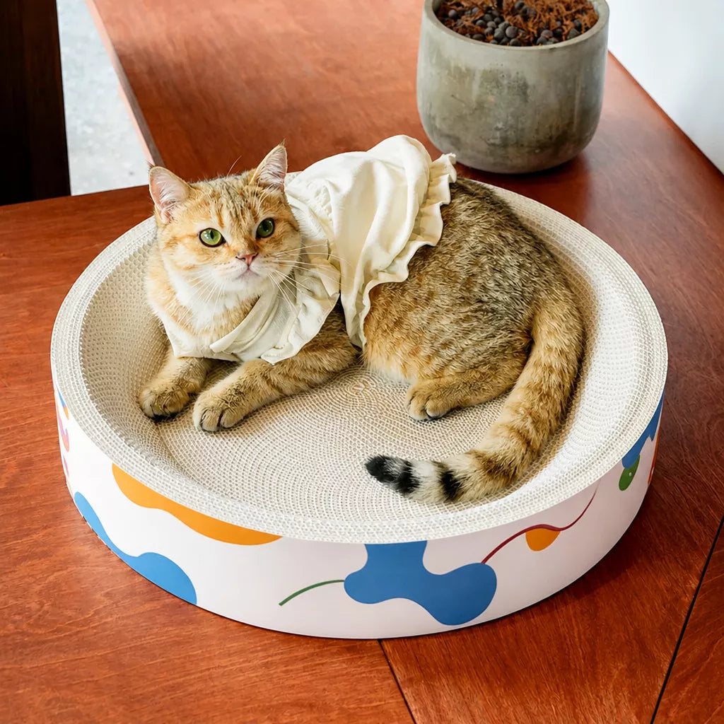 Corrugated Cardboard Cat Scratcher Bed