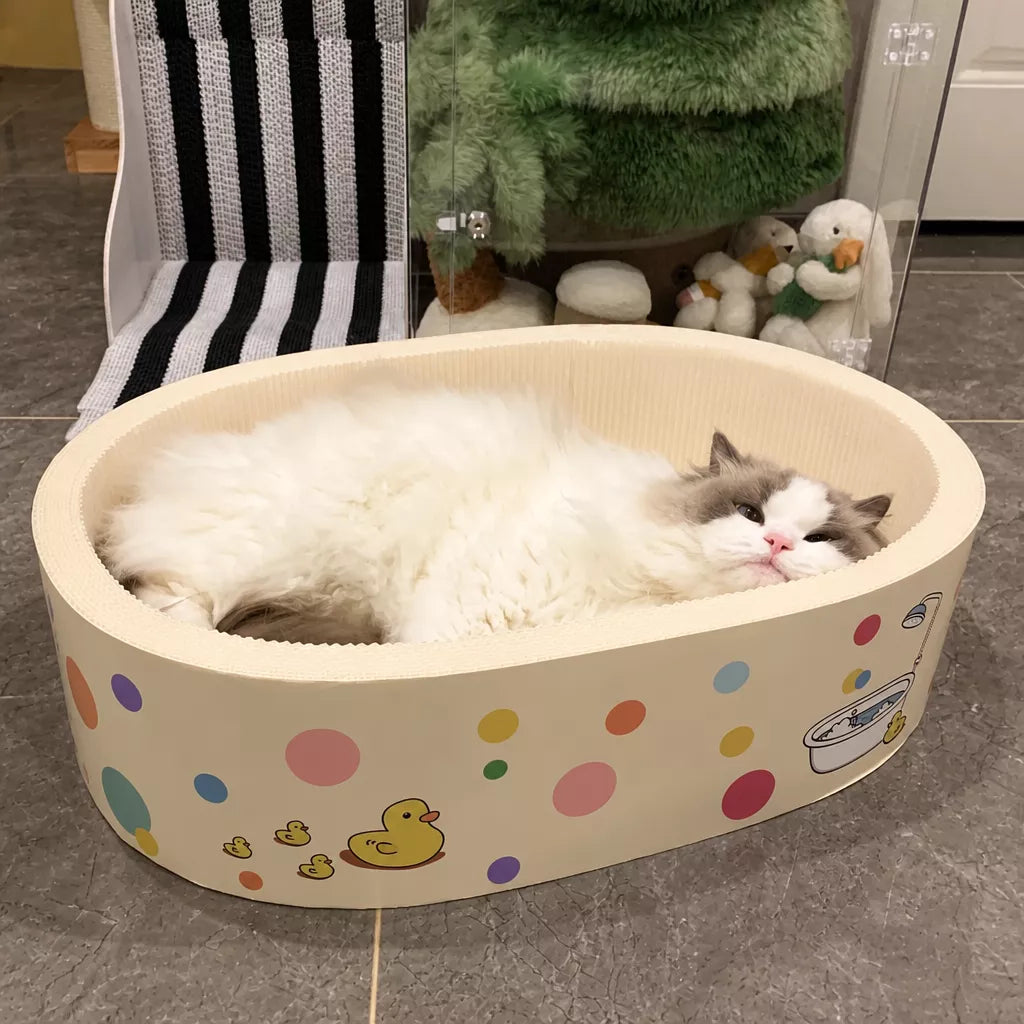 Deep Corrugated Paper Cat Scratcher Bed