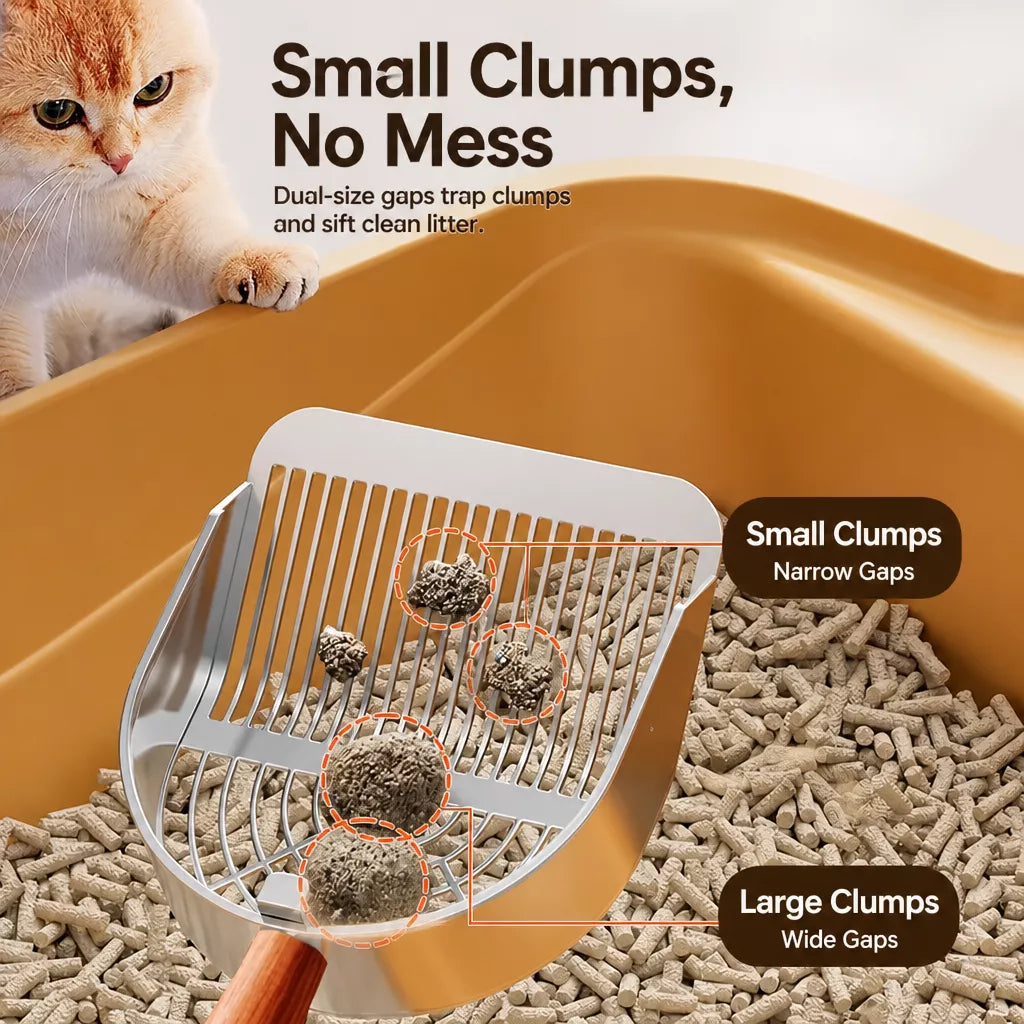 Metal Cat Litter Scoop with Slotted or Round-Hole Designs