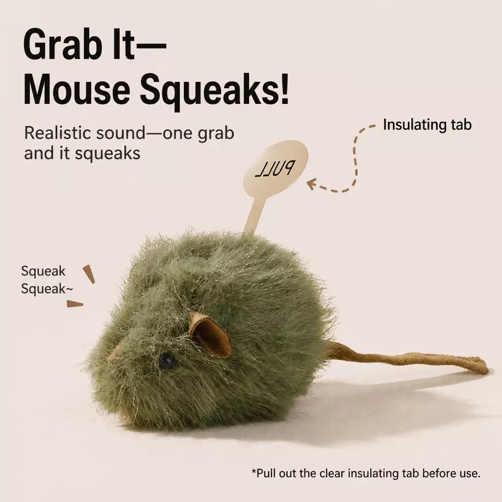 Touch-Activated Plush Mouse Cat Toy