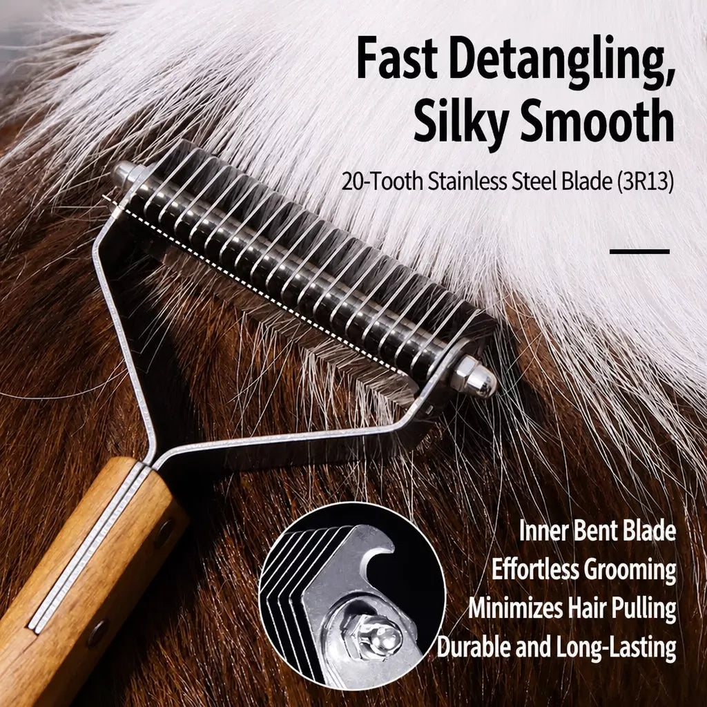 Double-Sided Detangling Comb for Dogs and Cats