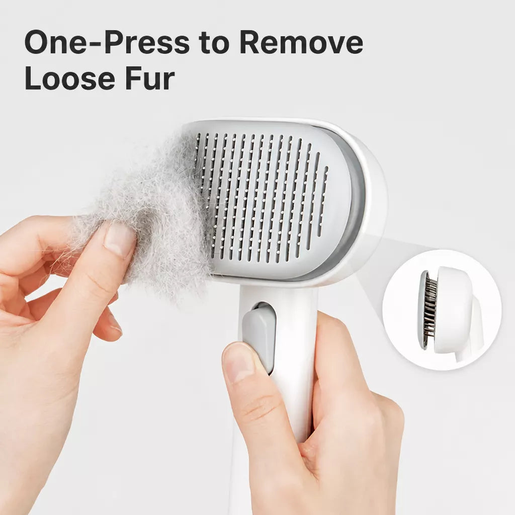2-in-1 Dog & Cat Grooming Brush with Detangling Comb