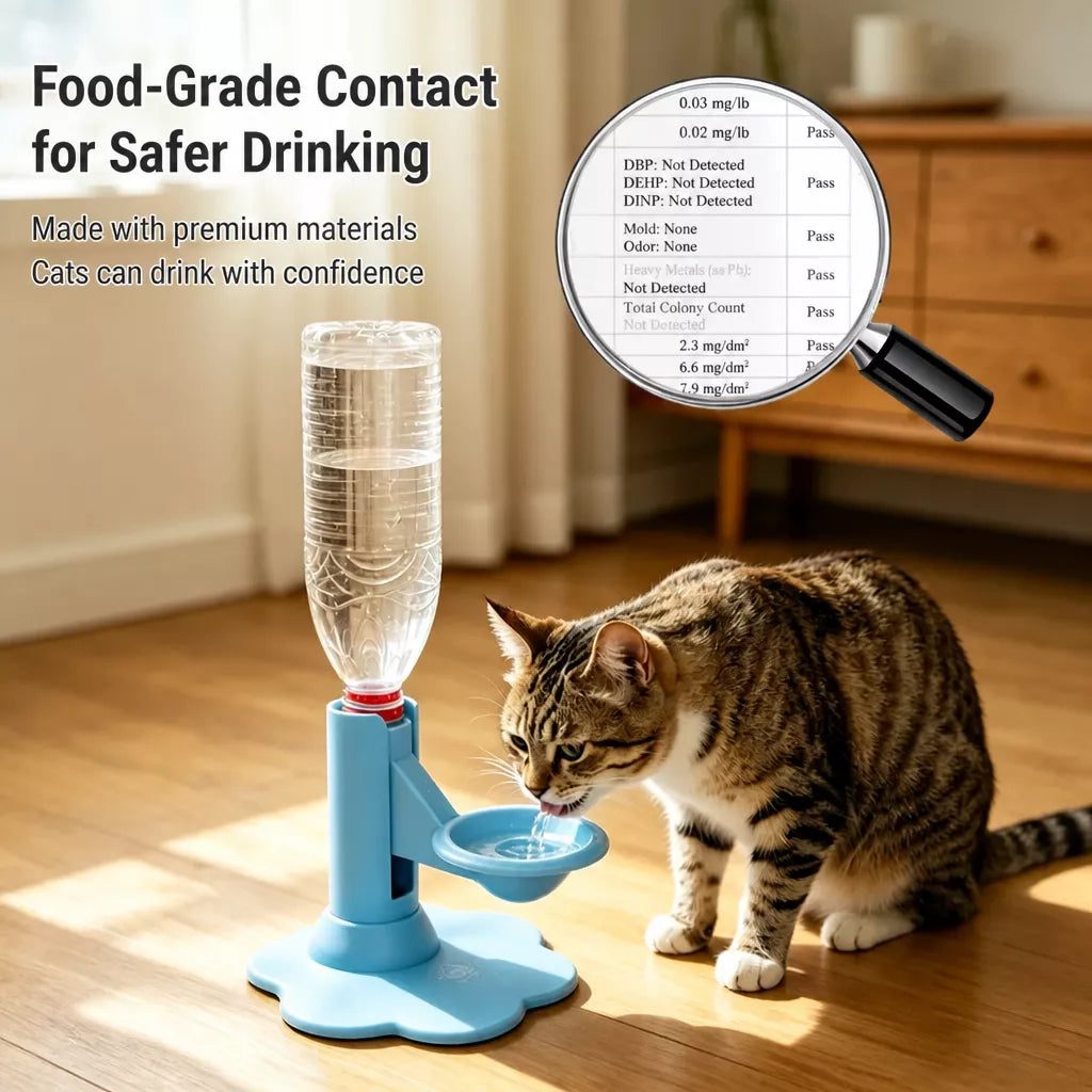 Adjustable-Height Pet Water Dispenser for Cats