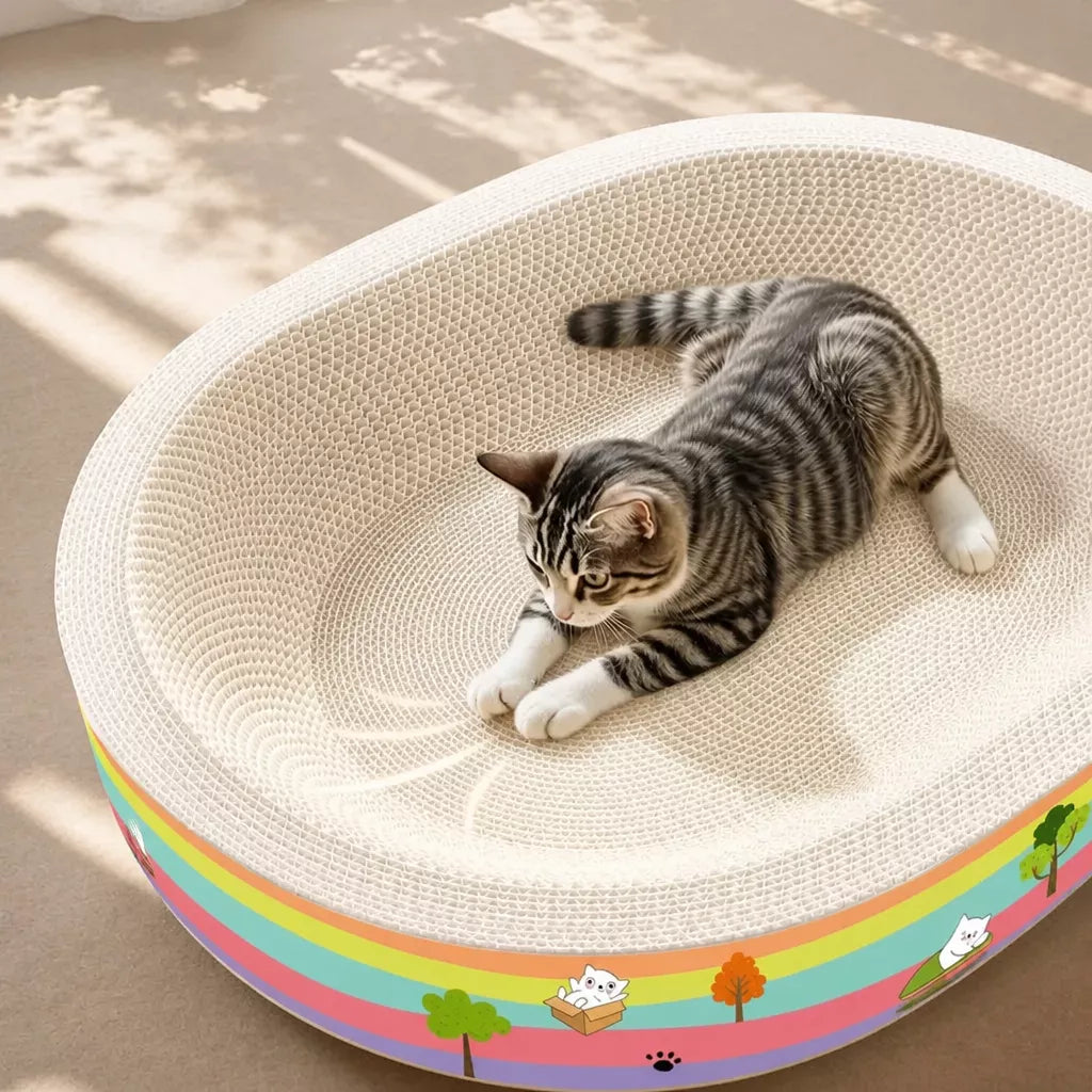 Corrugated Cardboard Cat Scratcher Bed