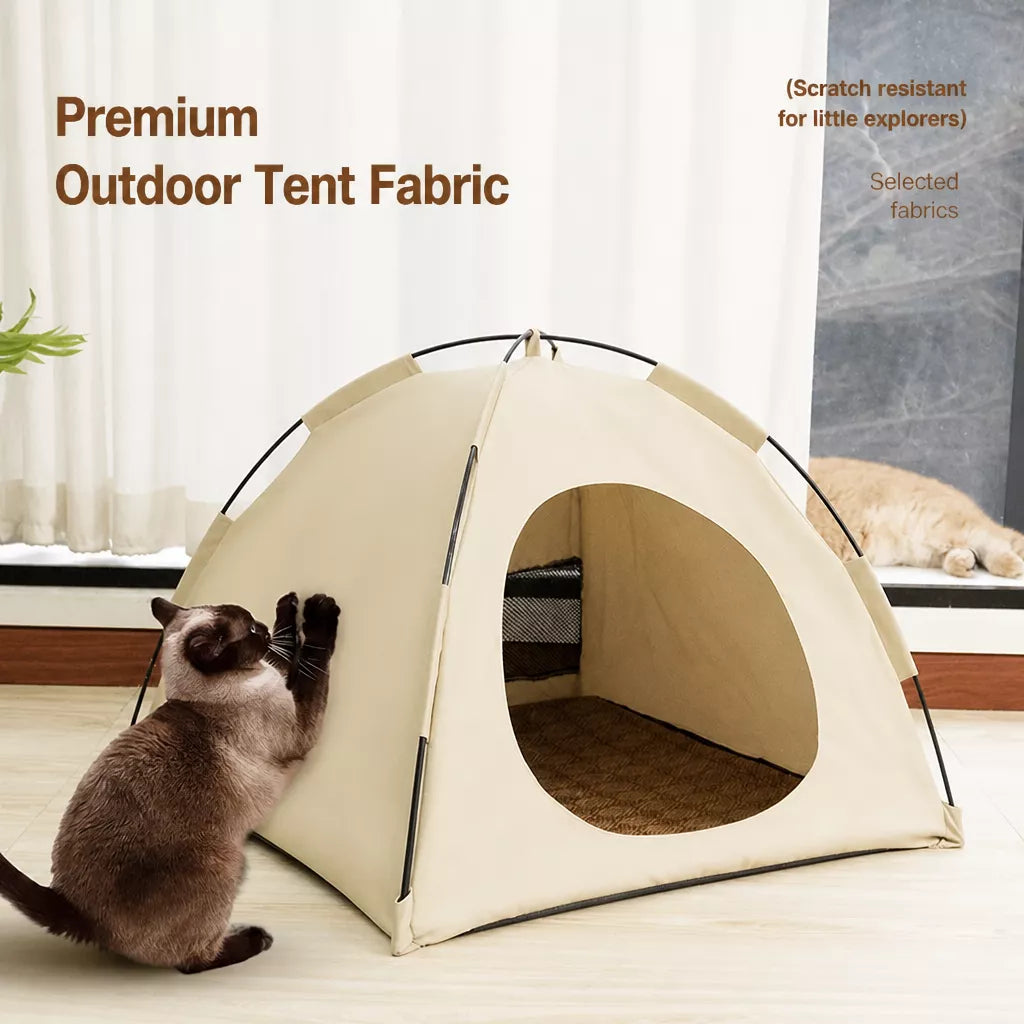 Portable Enclosed Pet Tent Bed with Ventilated Design