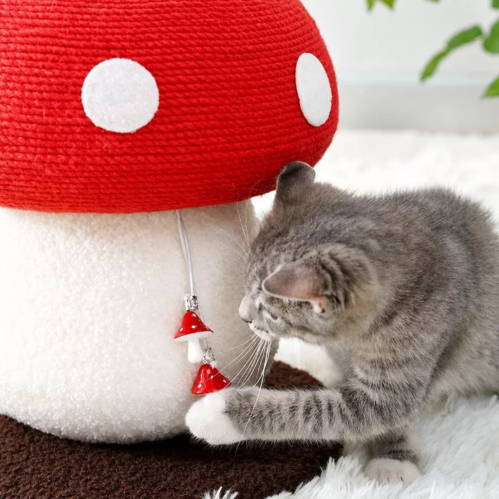 Mushroom Cat Scratching Post and Cat Toy