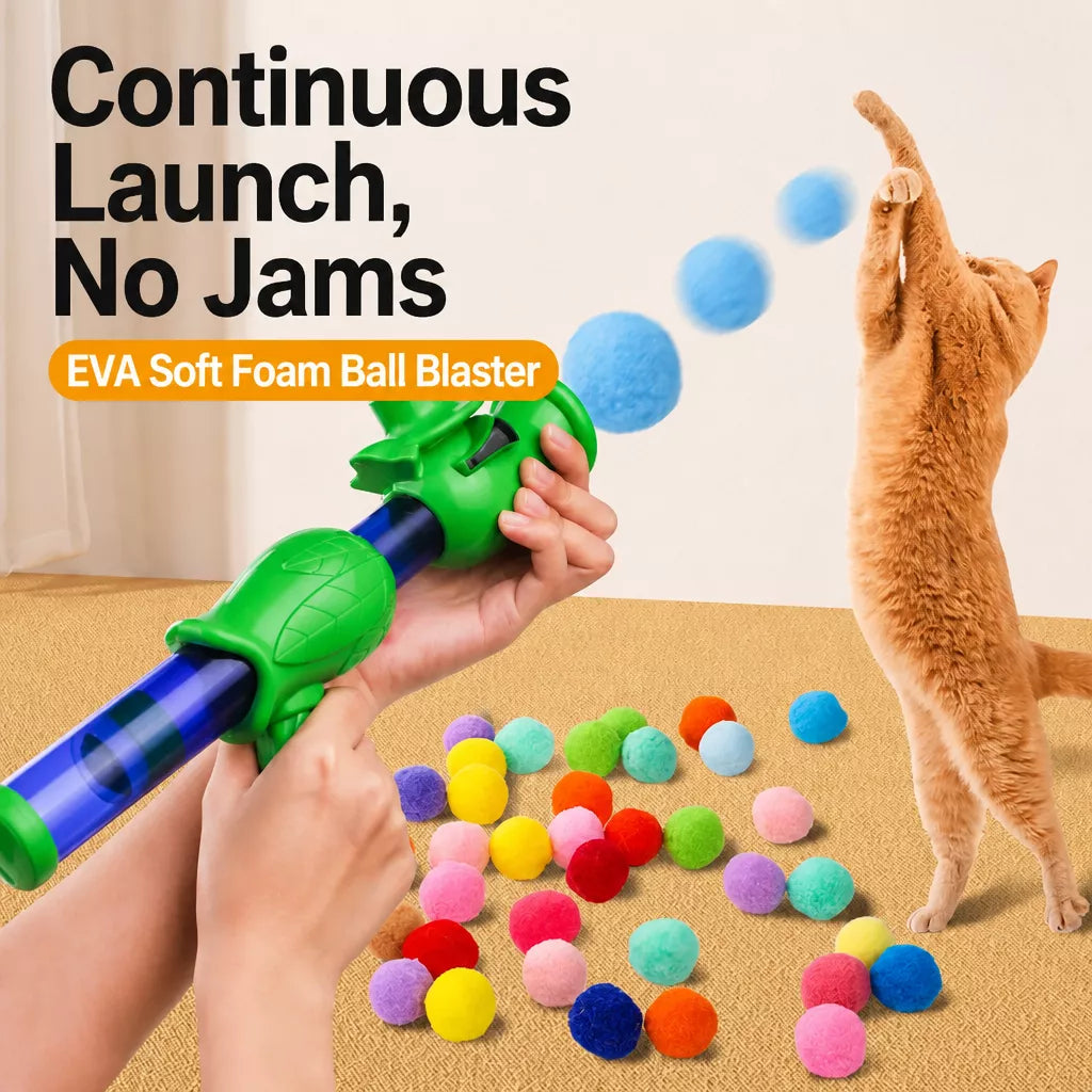 Cat Toy Ball Launcher for Plush and EVA Balls