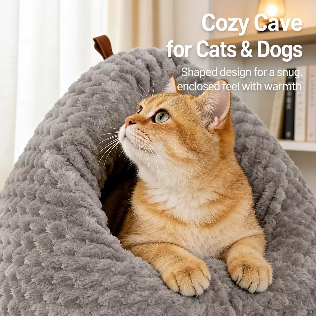 Chicken Butt-Shaped Enclosed Plush Cat Bed