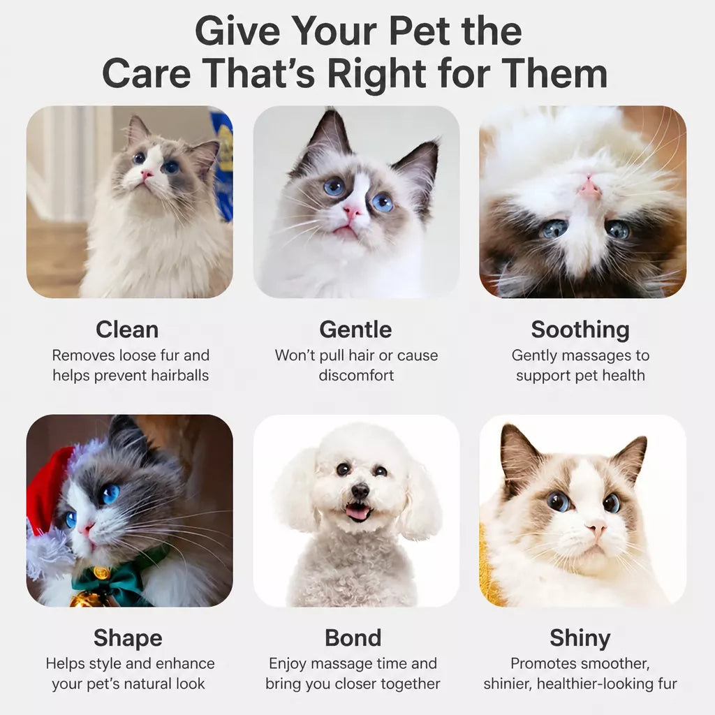 Pet Grooming Brush with Comb Cleaner for Dogs and Cats