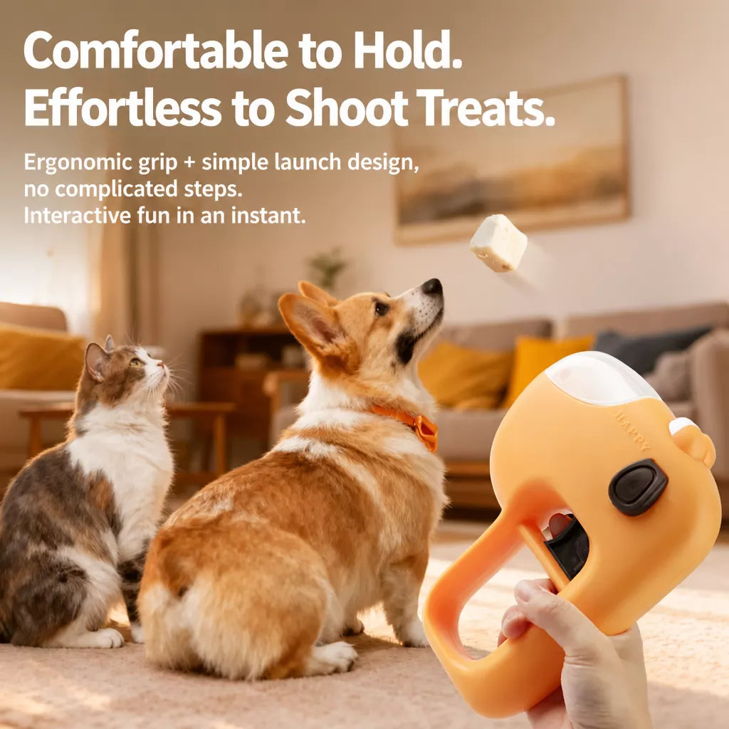 Interactive Dog Treat-Dispensing Launcher Toy