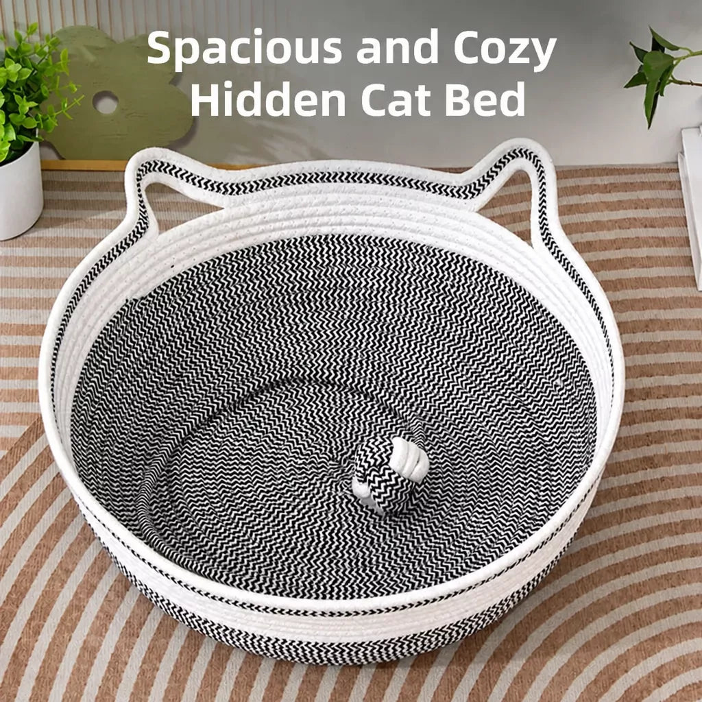 Cat Bed with Built-In Scratching Pad