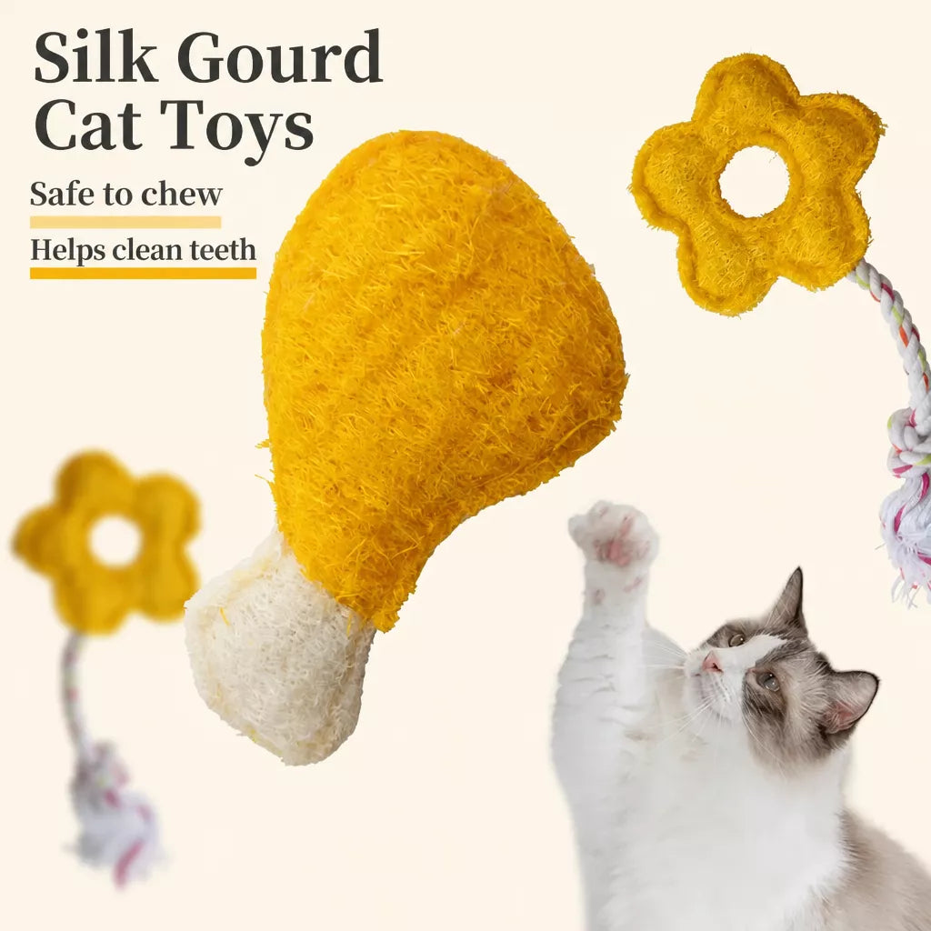 Natural Loofah Cat Toy with Catnip