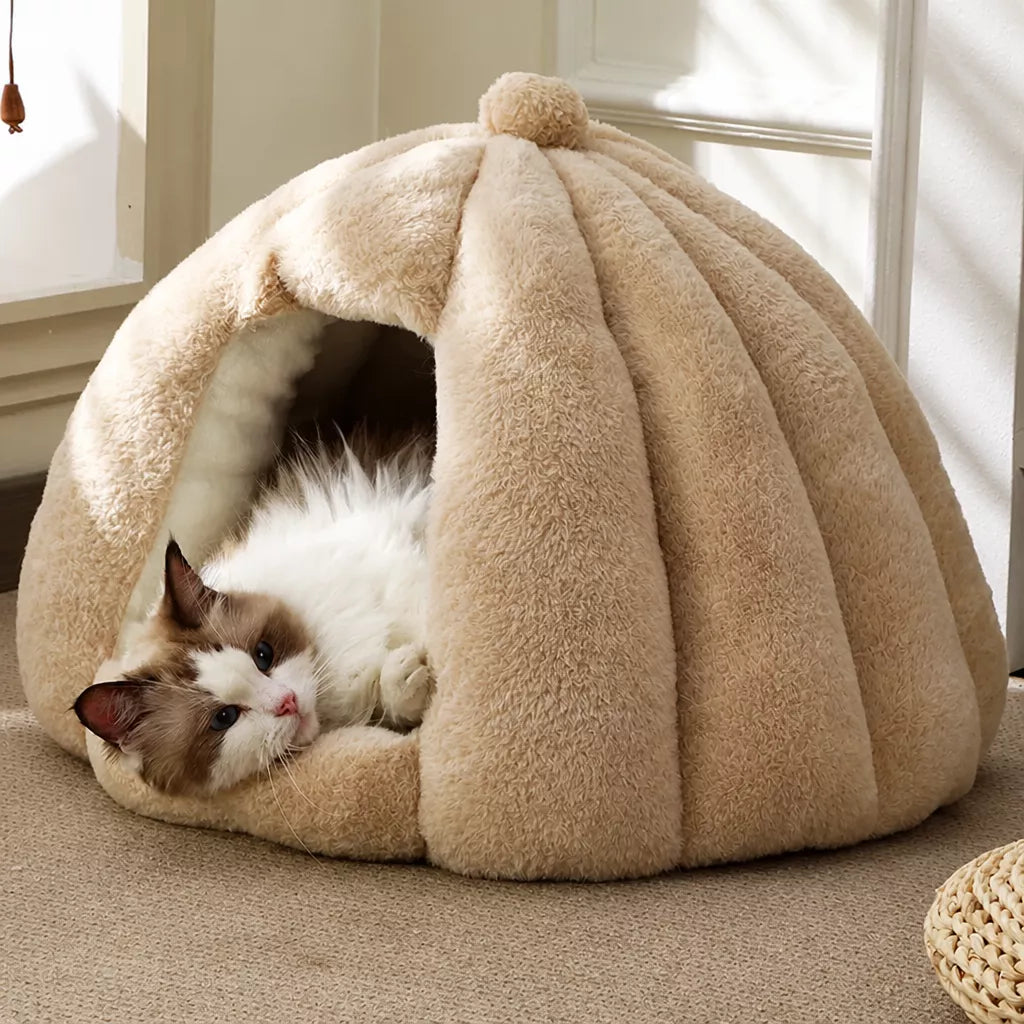 Enclosed Pet Tent Bed for Cats and Small Dogs