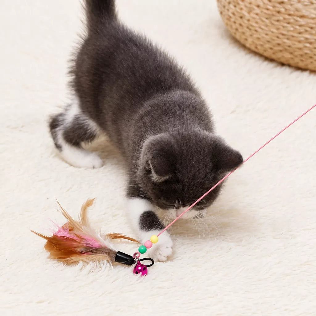 Cat Teaser Toy with Suction Cup Base and Wand