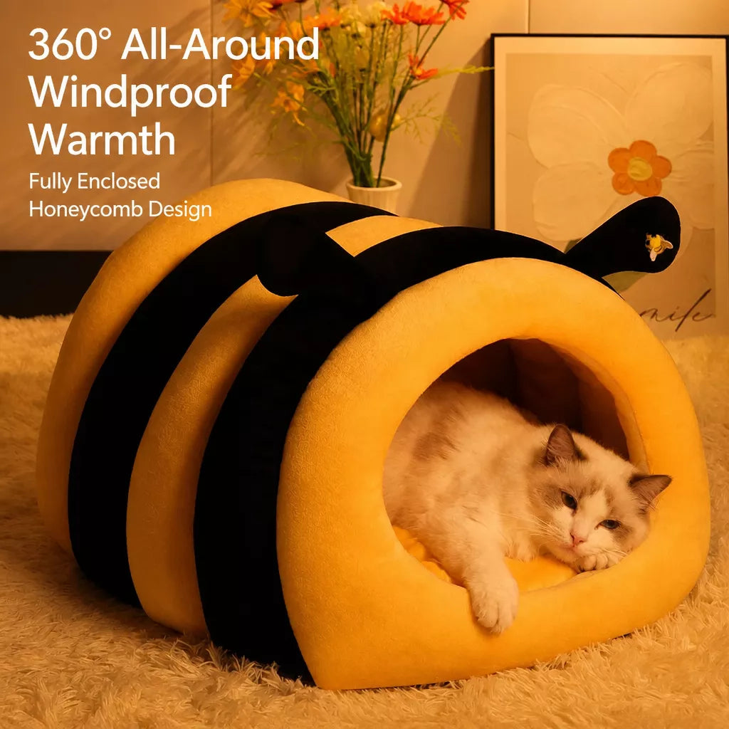 Enclosed Tent-Style Pet Bed for Cats and Small Dogs