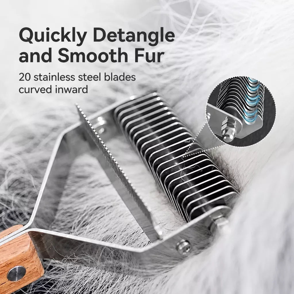 Double-Sided Dematting Comb for Medium to Large Dogs