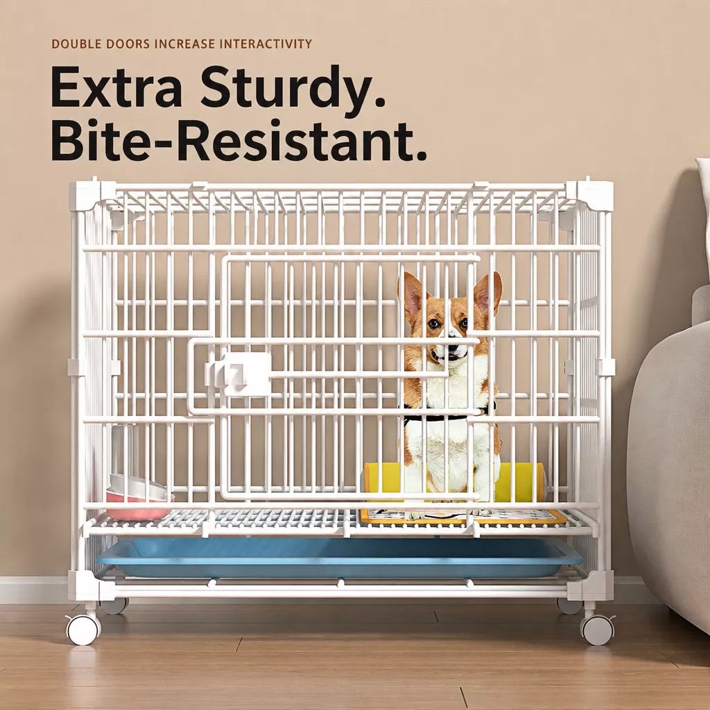 Indoor Stackable Resin Pet Crate with Potty Area