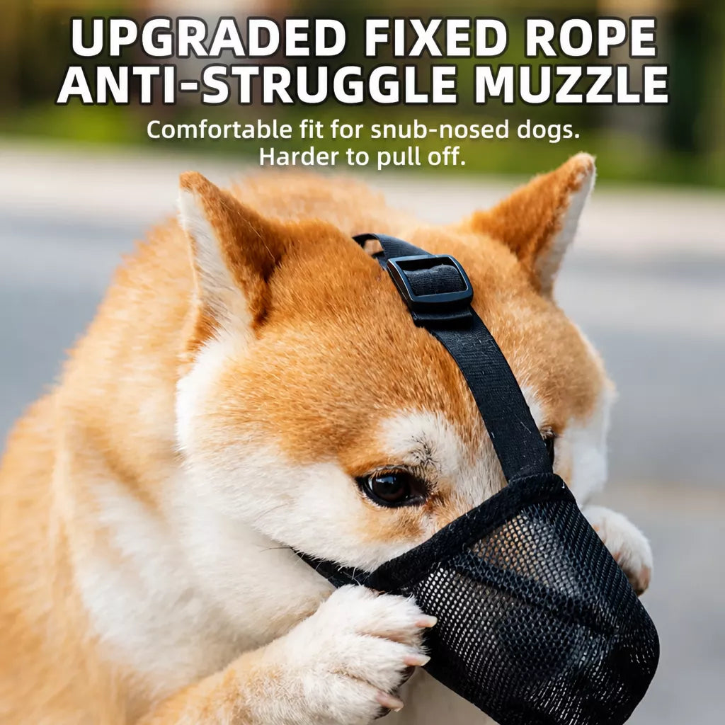 Full-Coverage Breathable Mesh Dog Muzzle