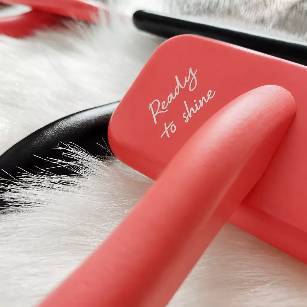 Cushioned Wooden Slicker Brush for Dogs & Cats