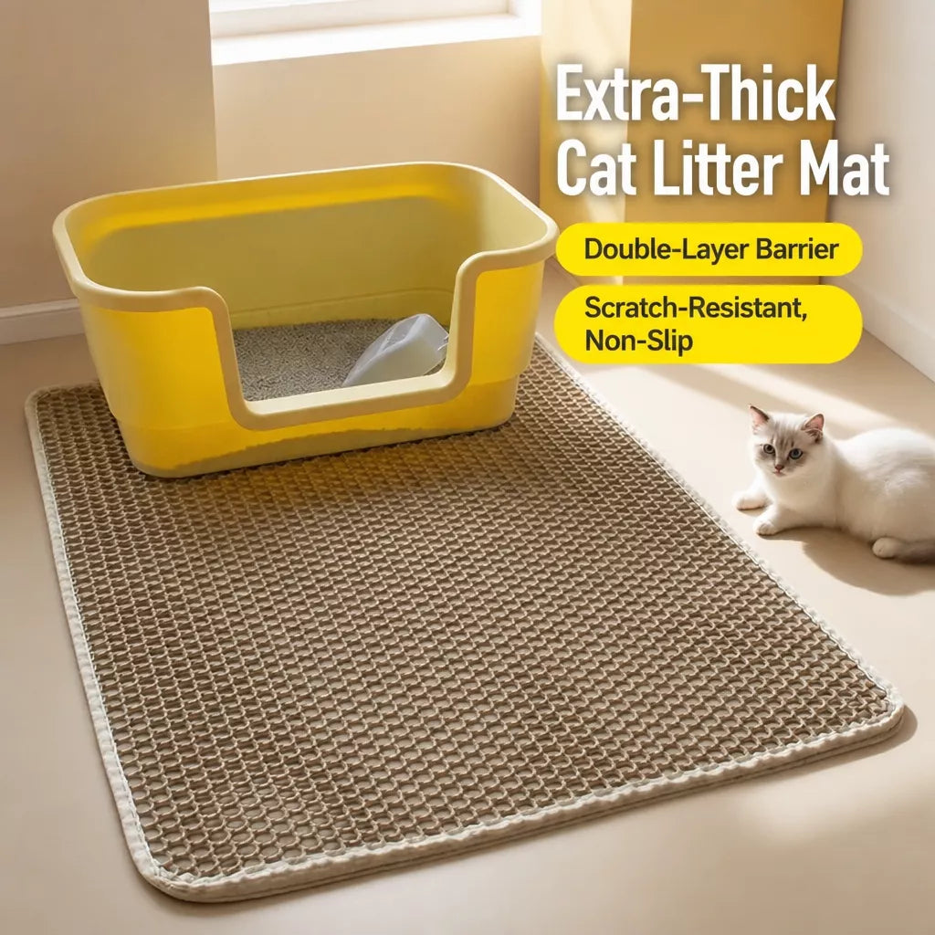 Double-Layer EVA Cat Litter Mat, Cut-to-Fit