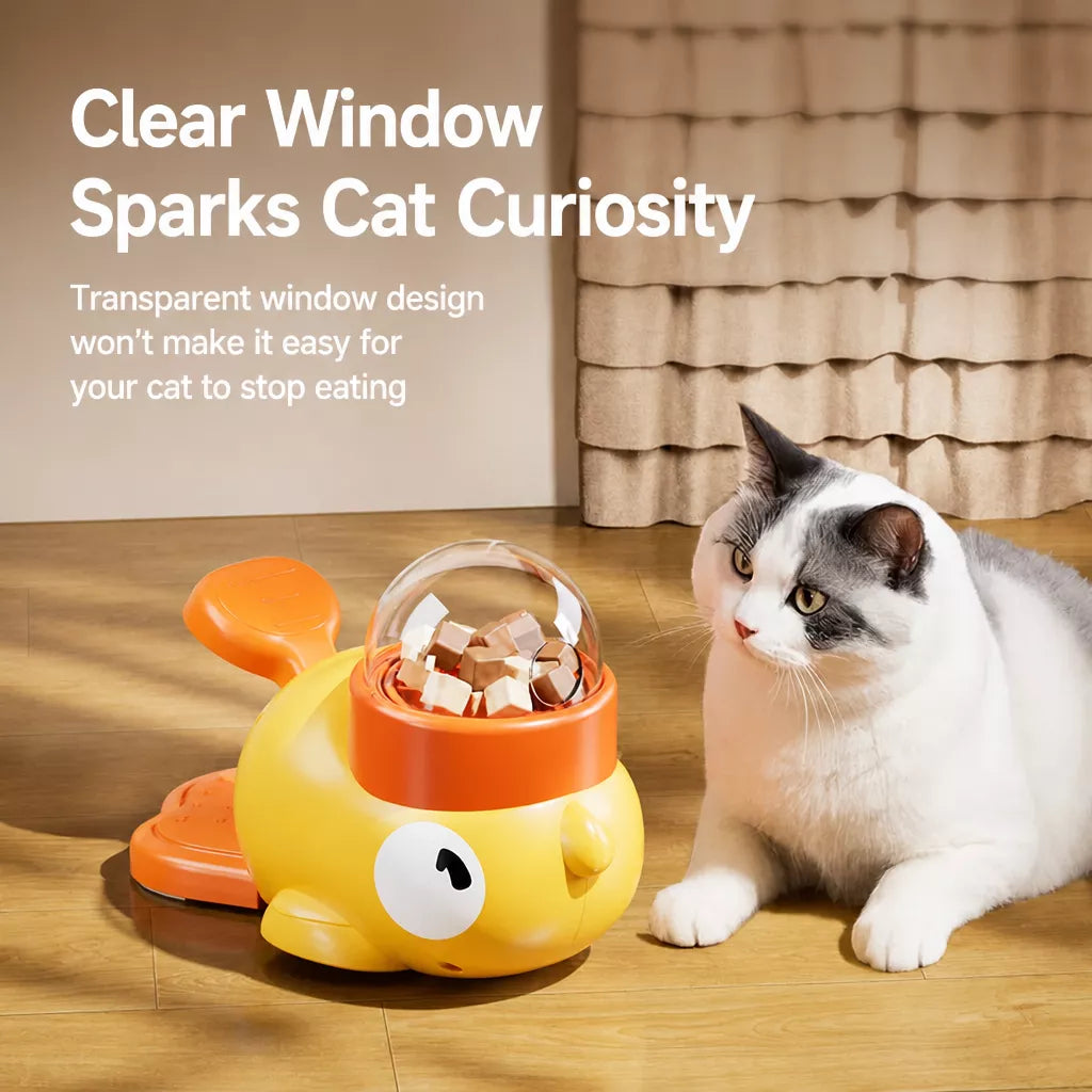 Rotating Duck Treat Dispenser Toy for Cats