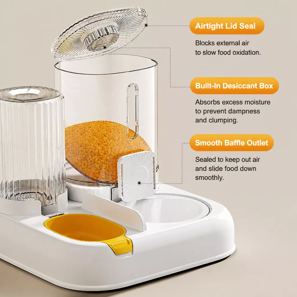 Automatic Pet Feeder with Dual Bowls for Cats & Dogs