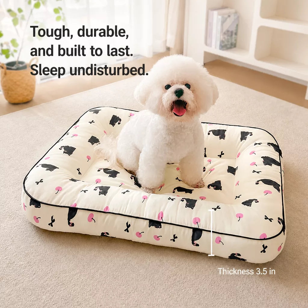 Washable Cotton-Linen Pet Bed Mat for Dogs and Cats
