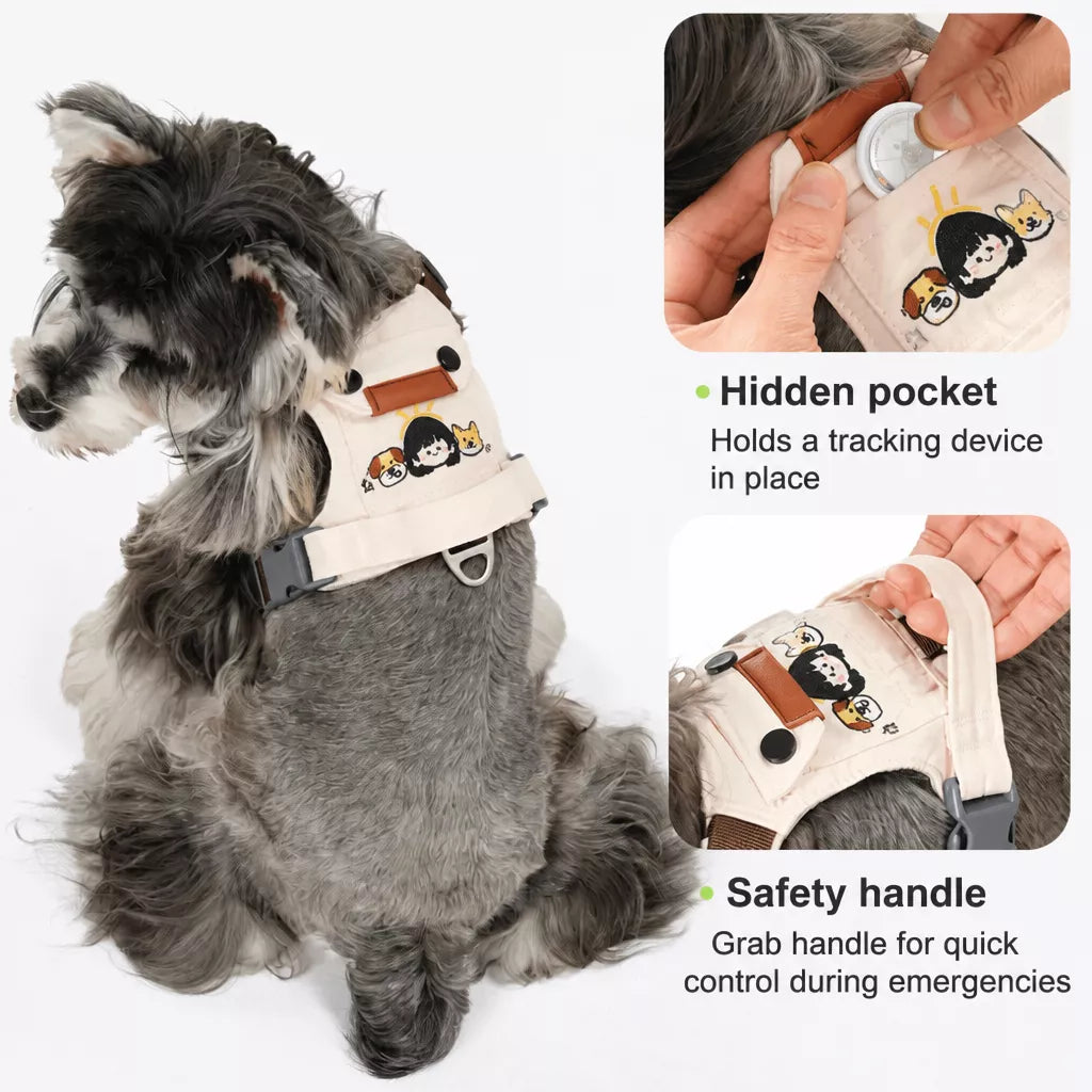 Adjustable Vest-Style Dog Harness with Leash for Walks
