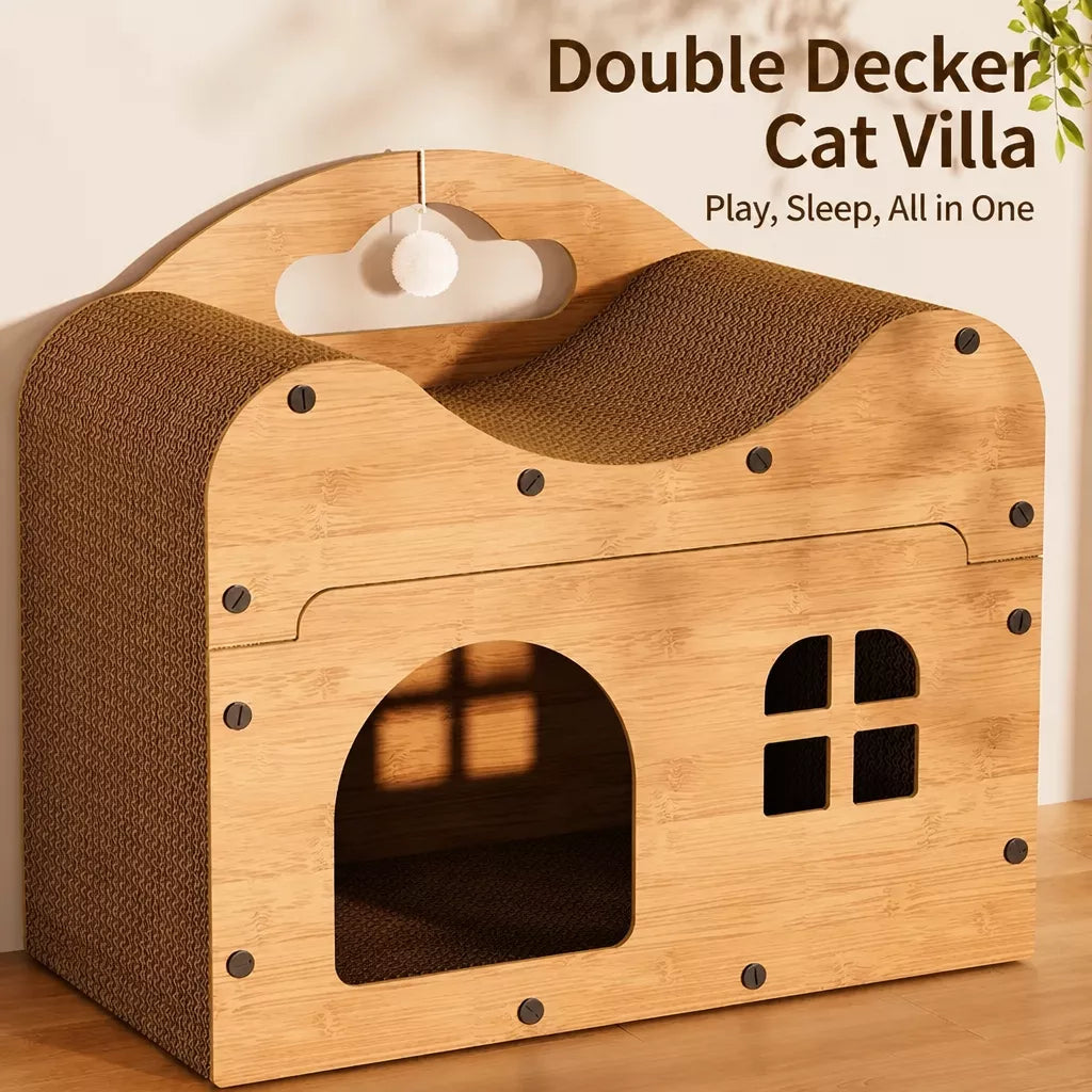 Corrugated Cardboard Cat Scratcher House